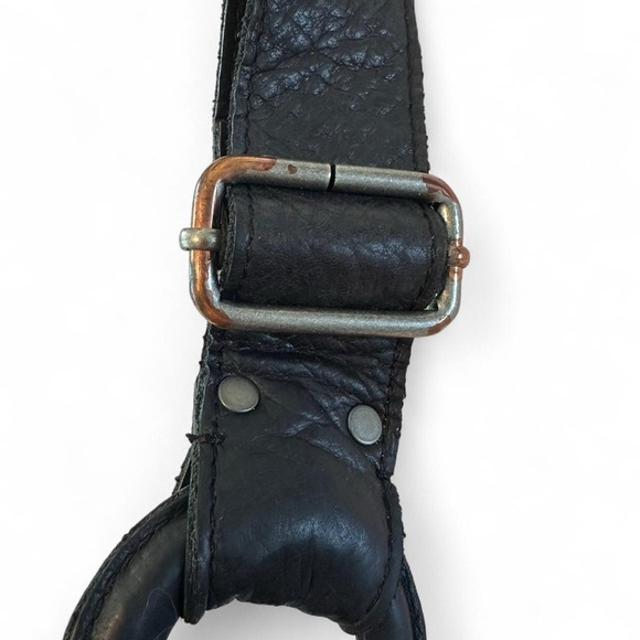 Juicy Couture Vintage Black Leather Shoulder/Crossbody Tassel Bag Y2K - Picture 5 of 8